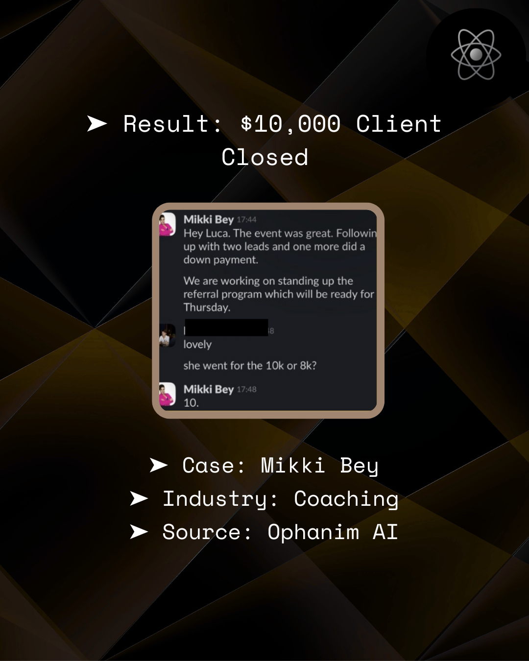 Mikki Bey – $10,000 client closed